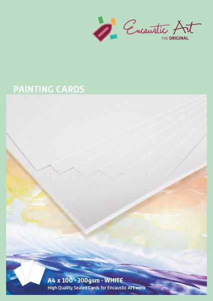 Encaustic Art Painting Cards: A4 White x 100